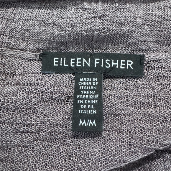 Eileen Fisher Linen Cardigan Open lightweight Layer Size Medium. Purple/Gray. - Picture 2 of 5